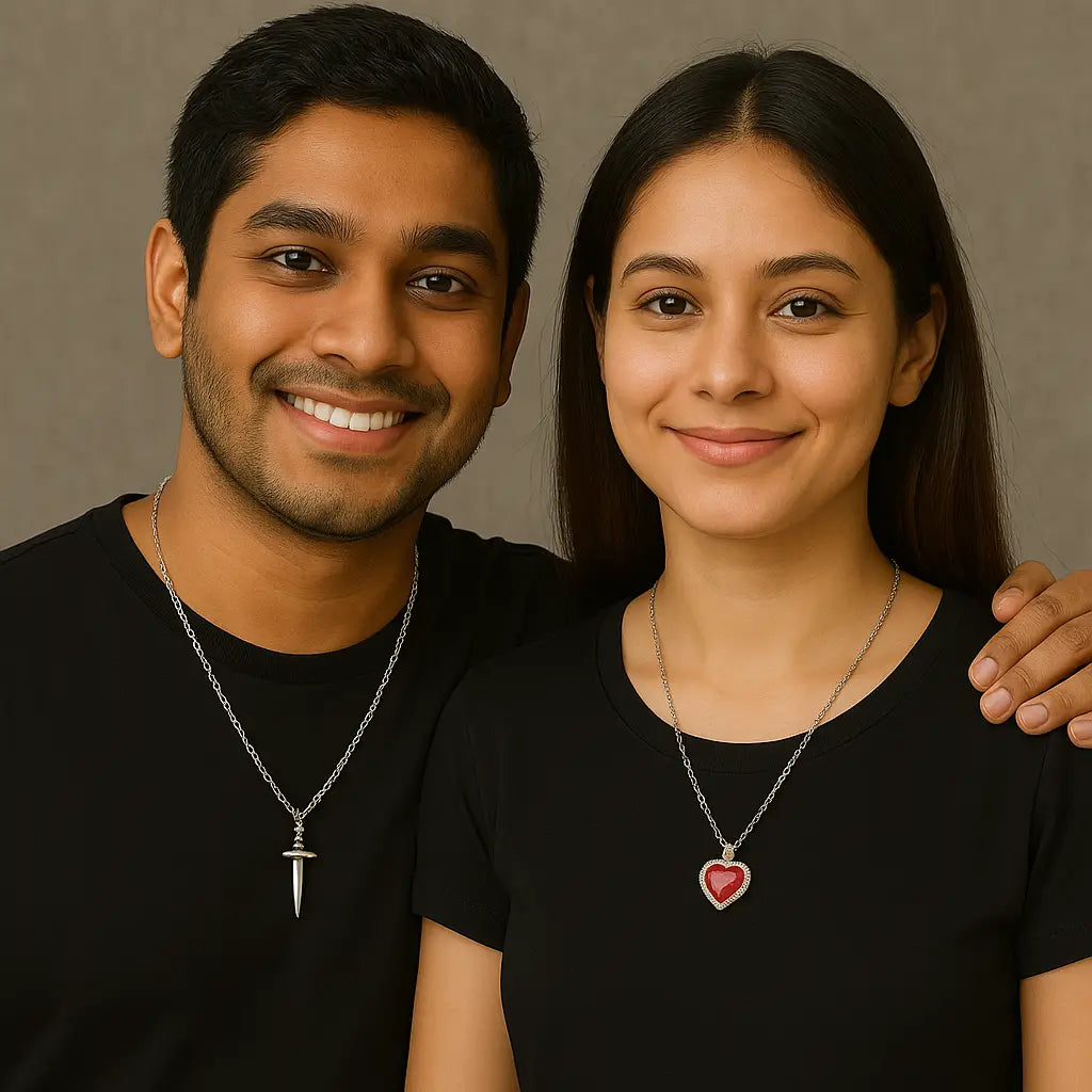 Love's Duel: Heart & Sword Necklace