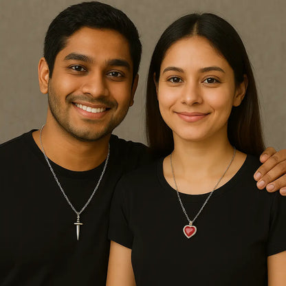 Love's Duel: Heart & Sword Necklace